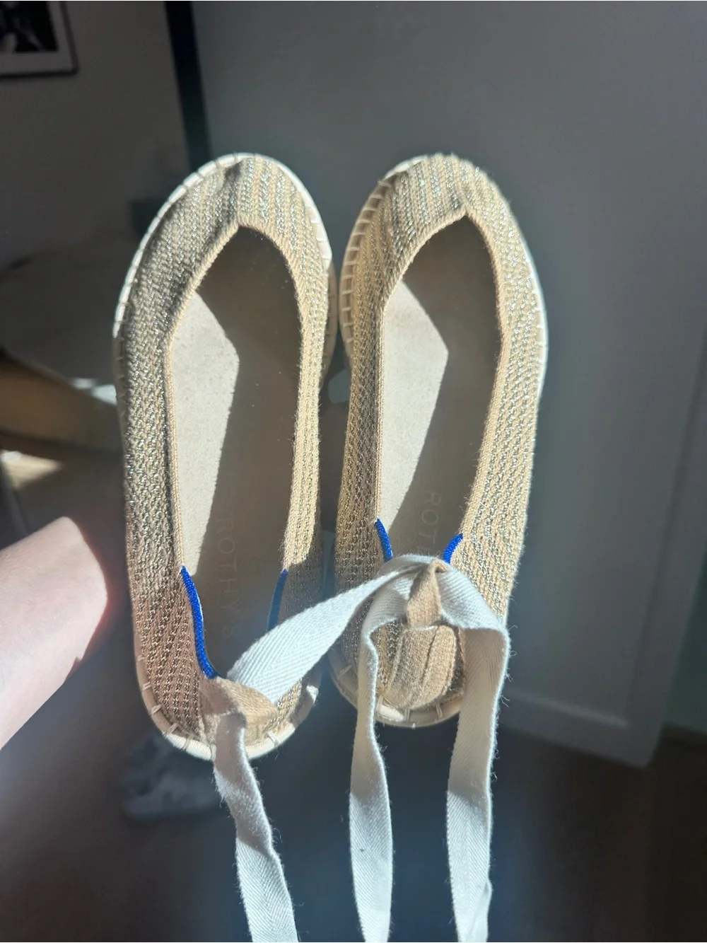 Rothy’s The Espadrille Gold Stripe